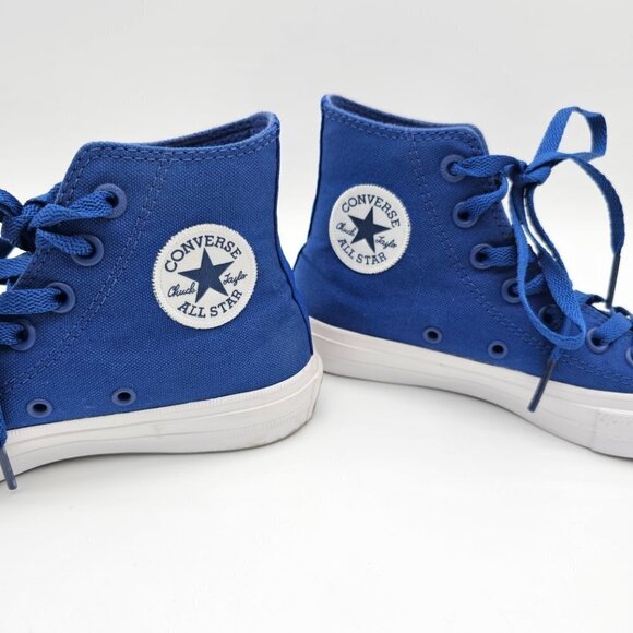 Converse Chuck Taylor II Lunarlon Blue Canvas High Top Sneakers Trainers, 5.5 - Picture 2 of 16